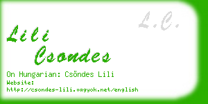lili csondes business card